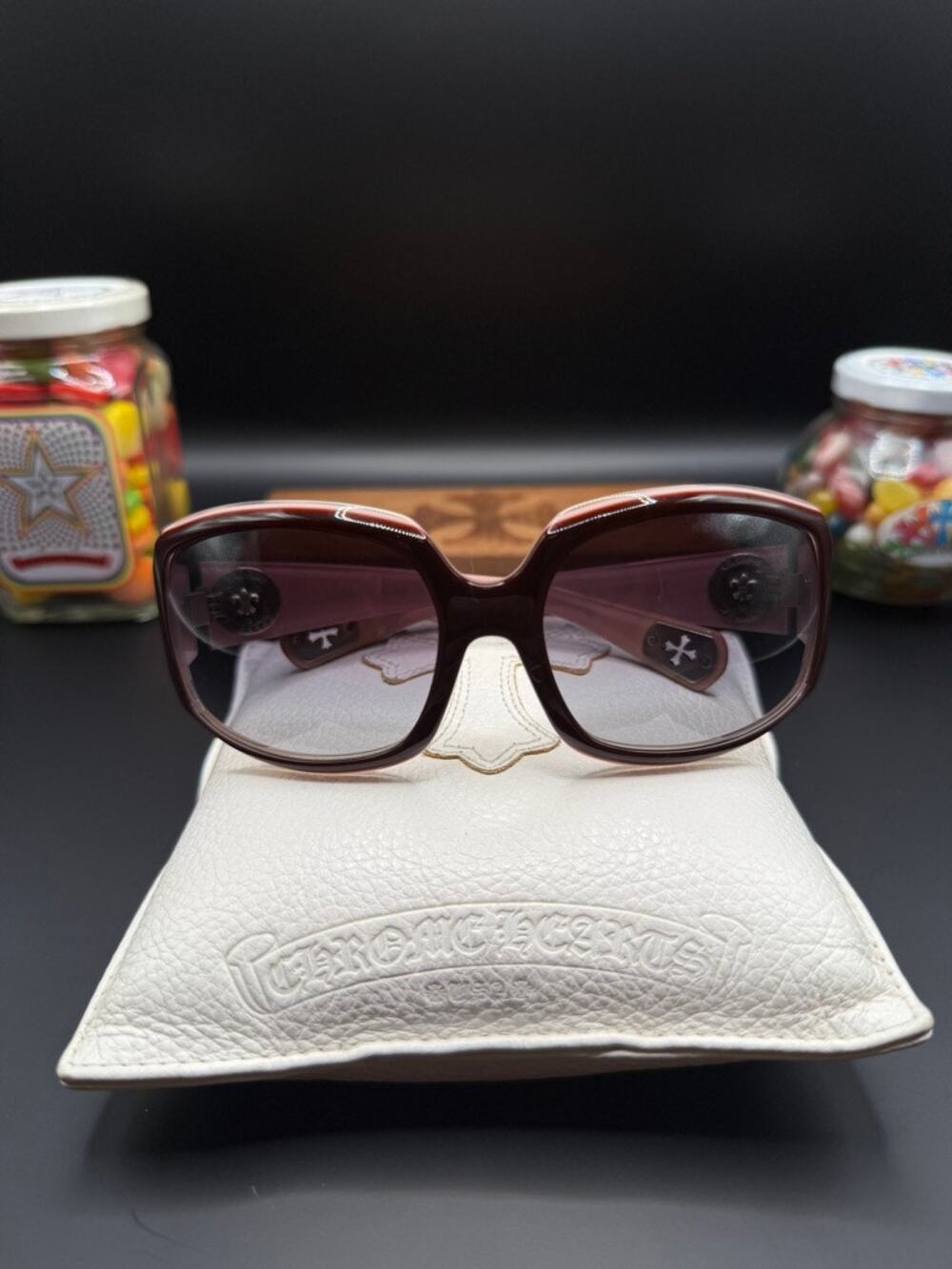 Chrome Hearts MAX Sunglasses EU-PK Pink Brown Silver Hardware Japan
